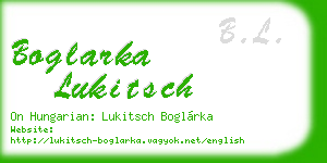 boglarka lukitsch business card
